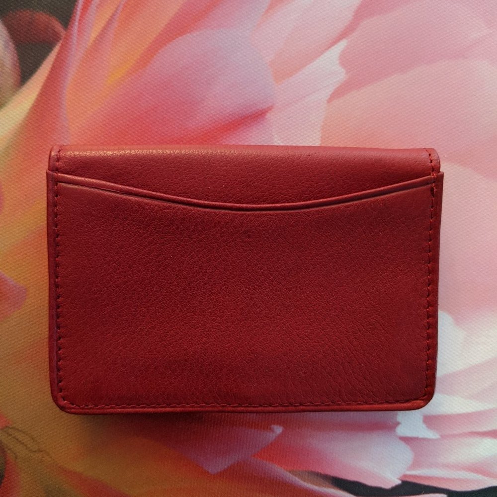 Small Bi-Fold Red Leather Wallet - Nwot - image 2